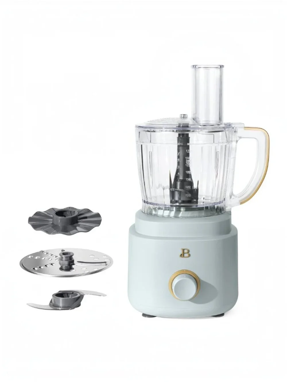 Beautiful 10-Cup Food Processor with Accessories Hydrangea Blue Drew Barrymore